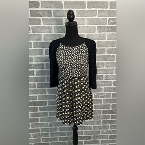 BODEN Womens Size 6P Scoop Floral Color Block 3/4 Raglan Sleeve Mini Dress